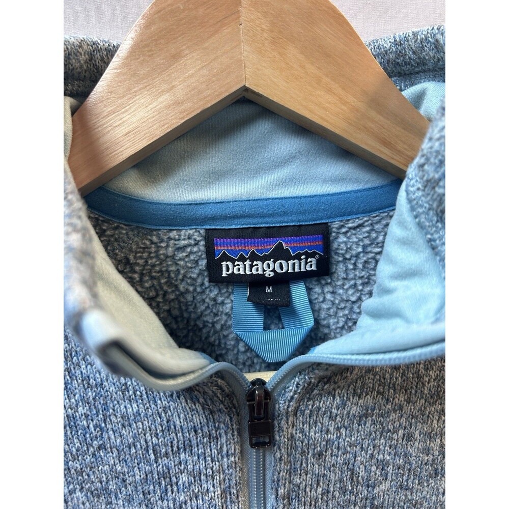 Patagonia Women’s Better Sweater Dusty Blue Green Quarter Zip Medium Barely Worn - Picture 3 of 7